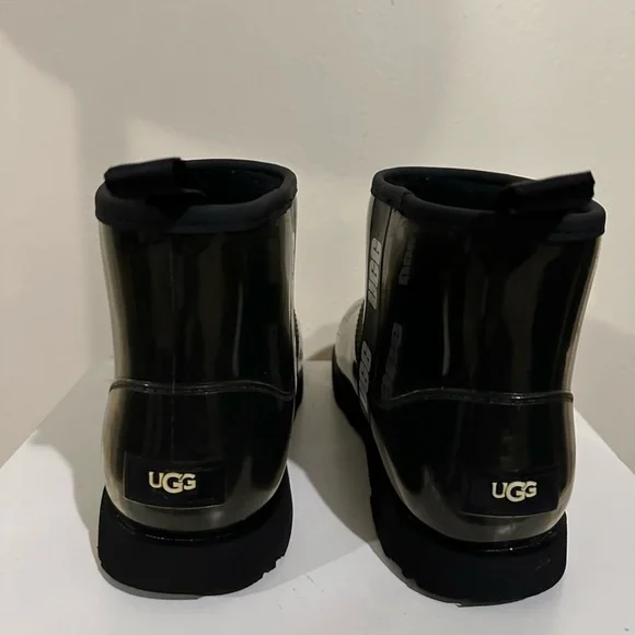 UGG Black Winter Rain Boots with Rugged Sole - Picture 4 of 6
